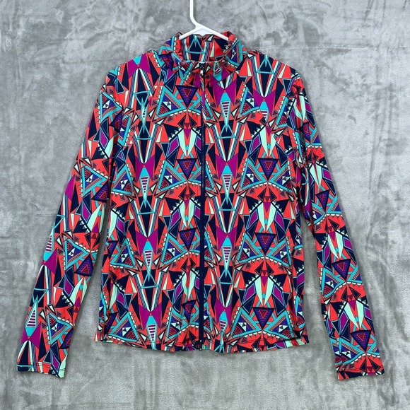 Title nine Jackets & Blazers - Title Nine Carve Designs Women's Large Athletic Full Zip Jacket Geometric Light